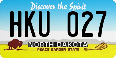 ND license plate HKU027