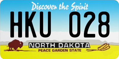 ND license plate HKU028