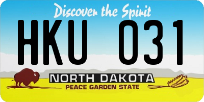 ND license plate HKU031