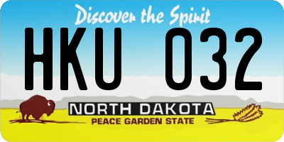 ND license plate HKU032