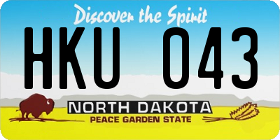 ND license plate HKU043