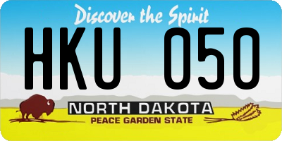 ND license plate HKU050