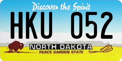 ND license plate HKU052