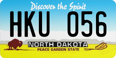 ND license plate HKU056