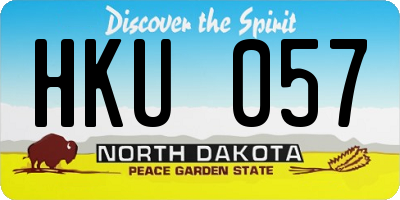 ND license plate HKU057