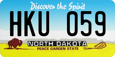 ND license plate HKU059