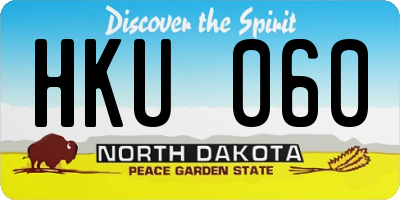ND license plate HKU060