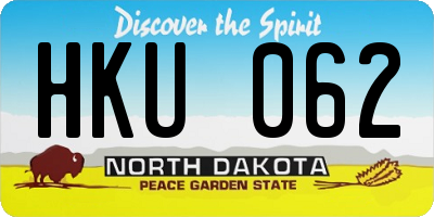 ND license plate HKU062