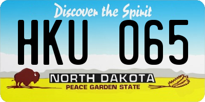 ND license plate HKU065