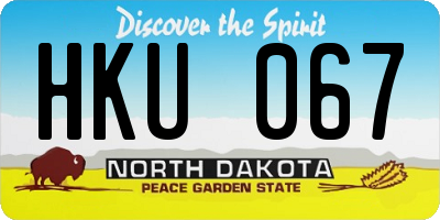 ND license plate HKU067