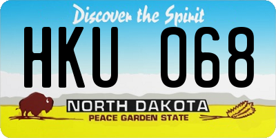 ND license plate HKU068