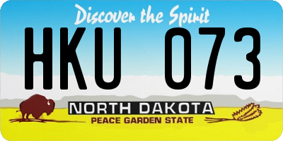 ND license plate HKU073