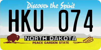 ND license plate HKU074