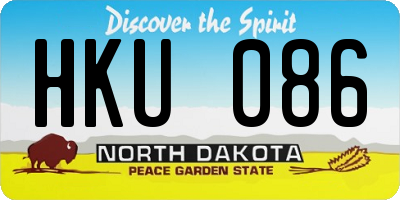 ND license plate HKU086