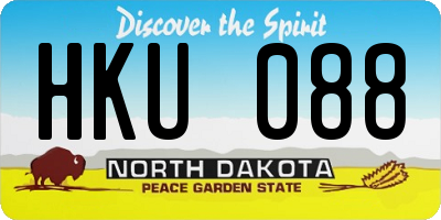 ND license plate HKU088