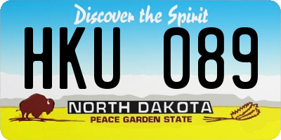 ND license plate HKU089