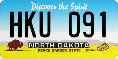 ND license plate HKU091