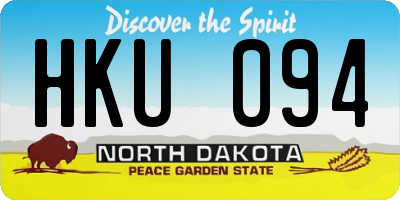 ND license plate HKU094