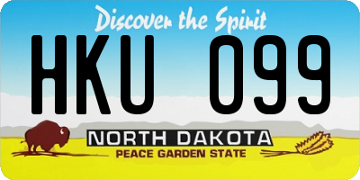 ND license plate HKU099