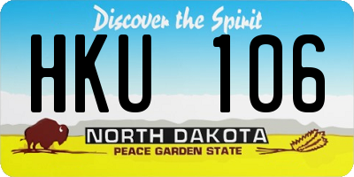 ND license plate HKU106