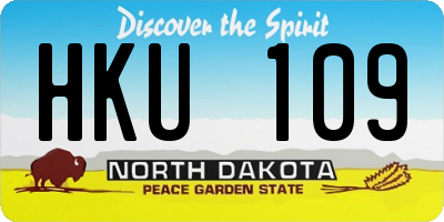 ND license plate HKU109