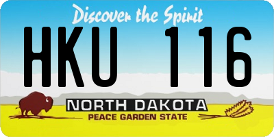 ND license plate HKU116