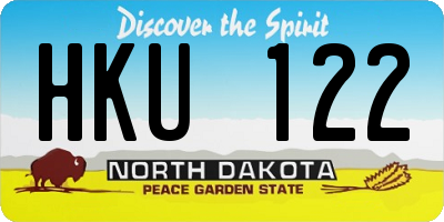 ND license plate HKU122