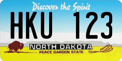 ND license plate HKU123