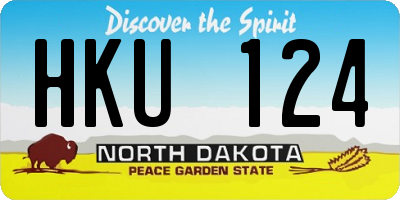 ND license plate HKU124