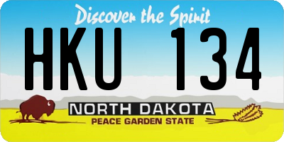 ND license plate HKU134