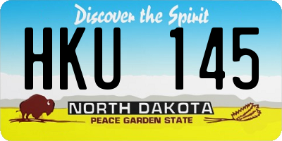 ND license plate HKU145