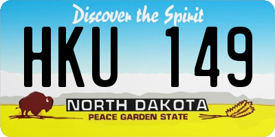 ND license plate HKU149