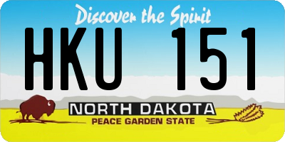 ND license plate HKU151