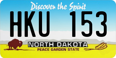 ND license plate HKU153