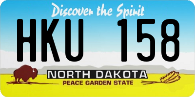 ND license plate HKU158