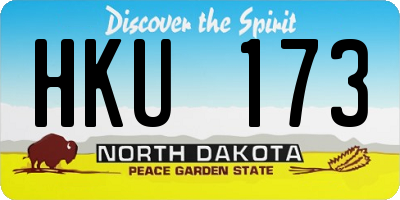 ND license plate HKU173