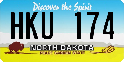 ND license plate HKU174