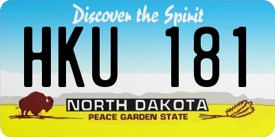 ND license plate HKU181