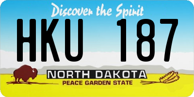 ND license plate HKU187