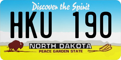 ND license plate HKU190