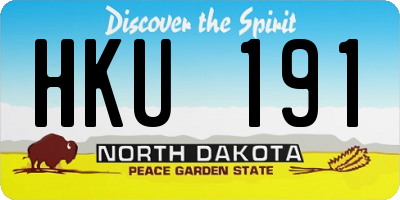 ND license plate HKU191