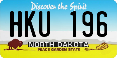 ND license plate HKU196