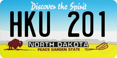 ND license plate HKU201