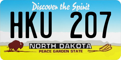 ND license plate HKU207