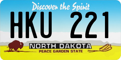 ND license plate HKU221