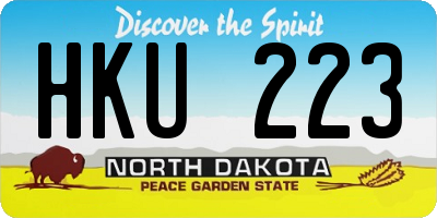 ND license plate HKU223