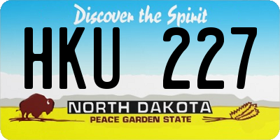 ND license plate HKU227