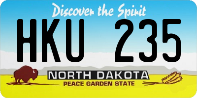 ND license plate HKU235