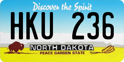 ND license plate HKU236
