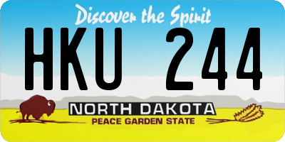 ND license plate HKU244